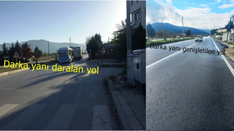 DARKA YOLU GENİŞLETİLEREK TEHİKE SON BULDU.