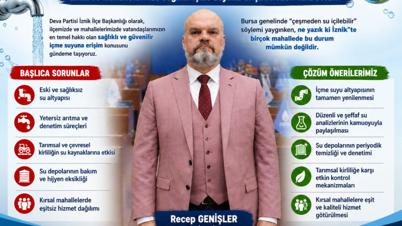“BURSA’DA ÇEŞMEDEN İÇİLİYOR, İZNİK’TE NEDEN İÇİLMİYOR?”