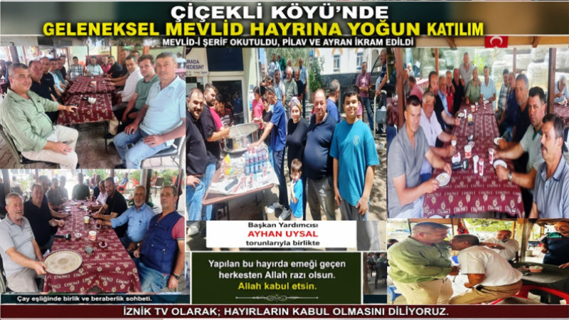 Çiçekli Mahallesi'nde Geleneksel Mevlid Hayrına Yoğun Katılım